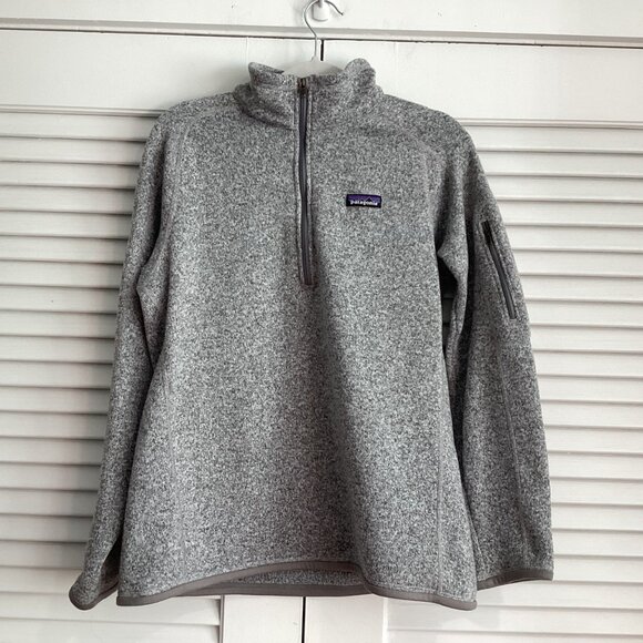 Patagonia Womens Grey Better Sweater 1/4 Zip Pullover Jacket Size L - Picture 1 of 11